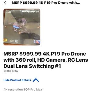 4K P19 Pro Drone - Black